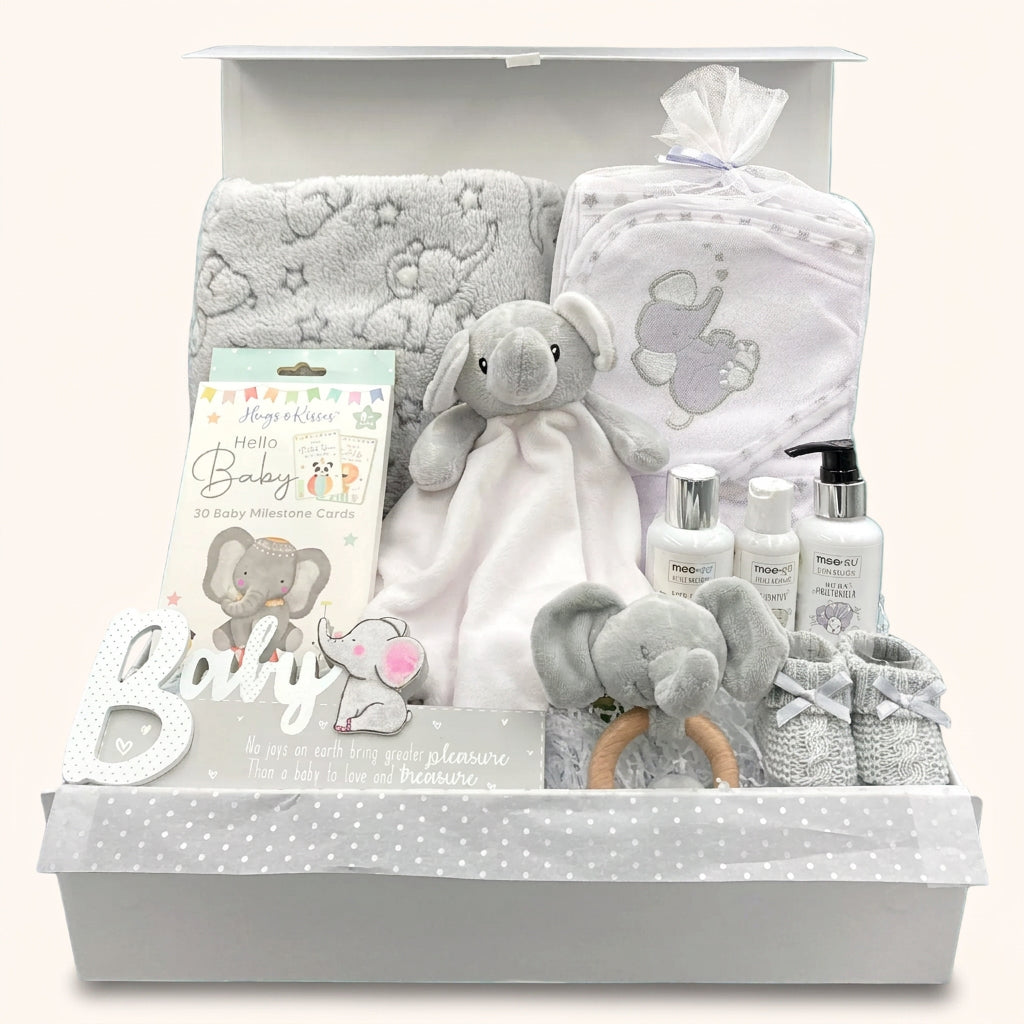 Baby Hamper Gift Set - Elephant with Luxury Magnetic Gift Box – BLOSSOM ...