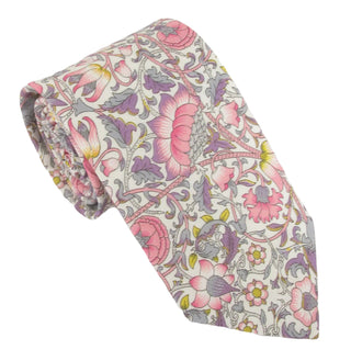 Lodden Pink Cotton Tie Made with Liberty Fabric - BLOSSOM & MOON