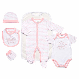 Baby Girl 5 piece Layette Starter Gift Set - Little Star - BLOSSOM AND MOON