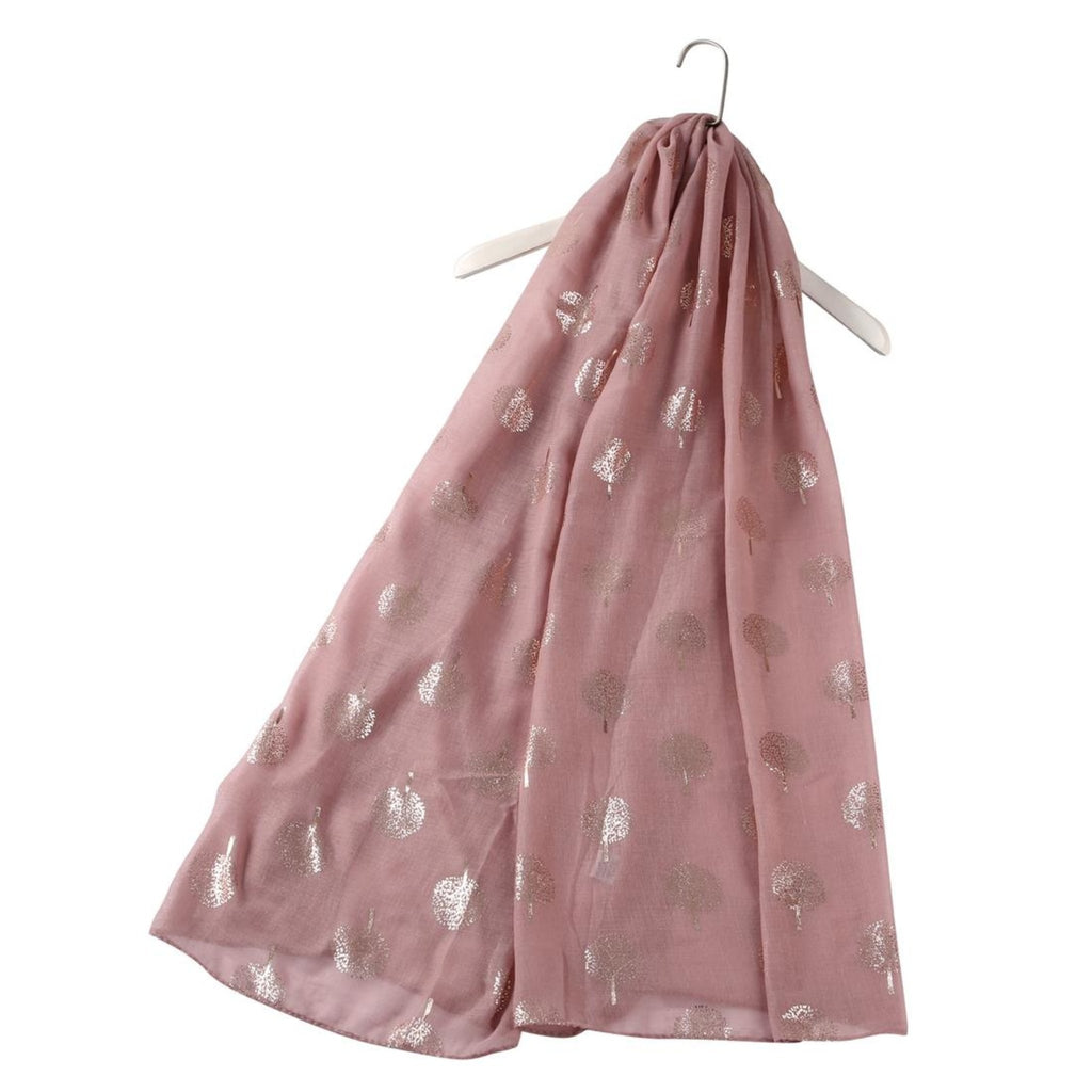 Gustav Joly Printed Silk Scarf, Dusky Pink