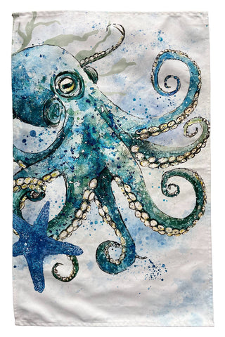 Blue Octopus Tea Towel
