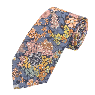Ciara Blue Cotton Tie Made with Liberty Fabric