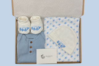 Baby Boy Letterbox Gift Set  - Dusky Blue