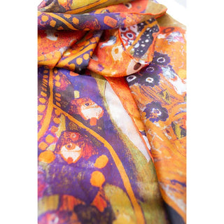 Klimt Water Serpent Large Habotai Silk Scarf - Fox & Chave