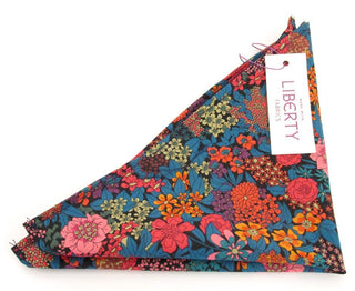 Ciara orange Cotton Pocket Square made with Liberty Fabric