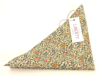 Katie & Millie Tan Cotton Pocket Square made with Liberty Fabric