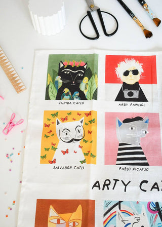 Arty Cats Tea Towel  - BLOSSOM & MOON