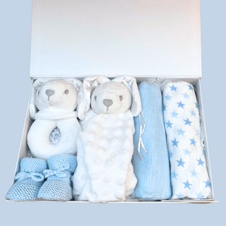 Baby Boy Hamper / Baby Shower Gift Set - Bunny with Luxury Magnetic Gift Box - BLOSSOM & MOON