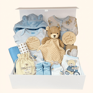 Baby Boy Hamper Gift Set - Bear on a bike - BLOSSOM & MOON