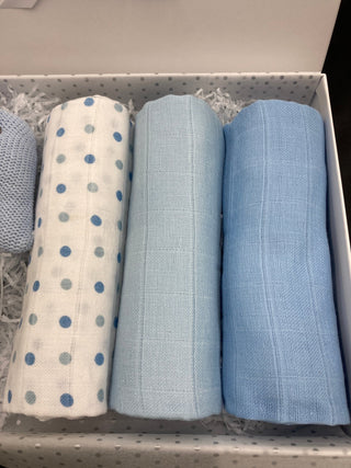 Baby Boys Hamper Gift Set - Organic Cotton Elephant with a Luxury Gift Box - BLOSSOM & MOON