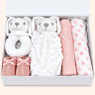 Baby Girl Hamper / Baby Shower Gift Set - Bunny with Luxury Magnetic Gift Box - BLOSSOM & MOON