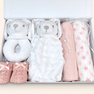 Baby Girl Hamper / Baby Shower Gift Set - Bunny with Luxury Magnetic Gift Box - BLOSSOM & MOON