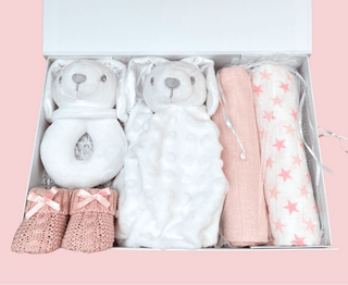 Baby Girl Hamper / Baby Shower Gift Set - Bunny with Luxury Magnetic Gift Box - BLOSSOM & MOON