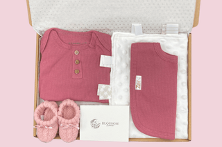 Baby Girl Letterbox Gift Set - Rose Pink - BLOSSOM & MOON