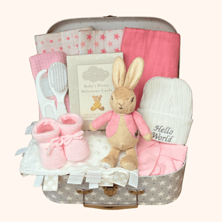 Baby Hamper Gift Set - Peter Rabbit Flopsy Rabbit suitcase - BLOSSOM & MOON