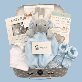 Baby Shower Hamper Gift Set - Baby Scan Photo Frame - Baby Boy - BLOSSOM & MOON
