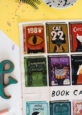 Book Cats Tea Towel  - BLOSSOM & MOON