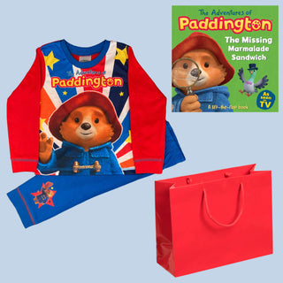 Boys PADDINGTON long pyjamas, Board Book & Gift Bag - BLOSSOM & MOON