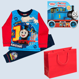 Boys THOMAS THE TANK - Pyjamas, Board Book & Gift Bag - BLOSSOM & MOON