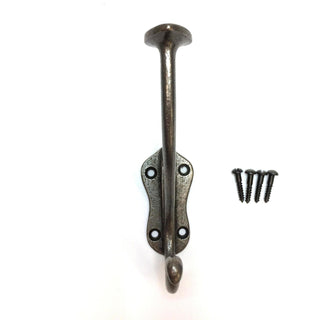 Cast Iron coat hook - FLAT TOP STYLE - Natural polished finish. - BLOSSOM & MOON