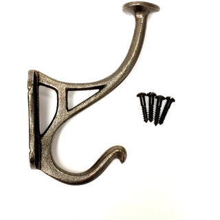 Cast Iron coat hook - FLAT TOP STYLE - Natural polished finish. - BLOSSOM & MOON