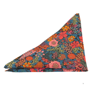 Ciara orange Cotton Pocket Square made with Liberty Fabric - BLOSSOM & MOON