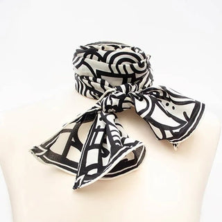 Deco Scroll Crêpe de Chine Silk Scarf - Fox & Chave - BLOSSOM & MOON