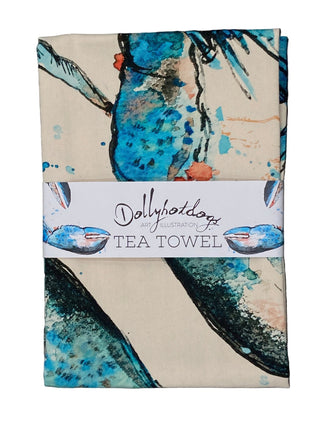 Dollyhotdog Blue Lobster Tea Towel - BLOSSOM & MOON