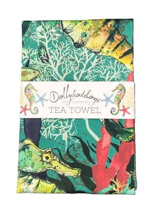 Dollyhotdogs Seahorse & Starfish Tea Towel - BLOSSOM & MOON