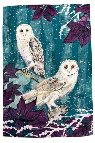 Dollyhotdogs Winter Owl Tea Towel - BLOSSOM & MOON
