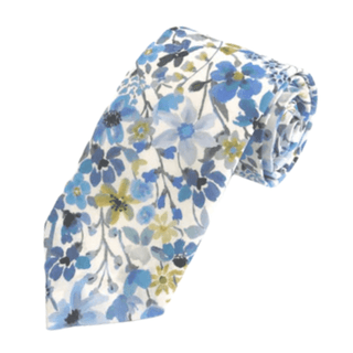 Dreams of Summer Blue Cotton Tie Made with Liberty Fabric - BLOSSOM & MOON