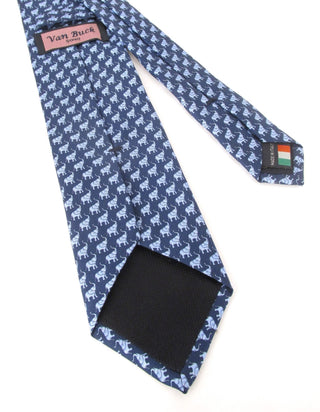 Elephant - Italian Printed Silk Navy Tie - Van Buck - BLOSSOM & MOON