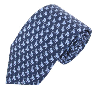 Elephant - Italian Printed Silk Navy Tie - Van Buck - BLOSSOM & MOON