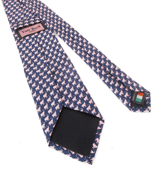 Elephant - Italian Printed Silk Navy Tie - Van Buck - BLOSSOM & MOON