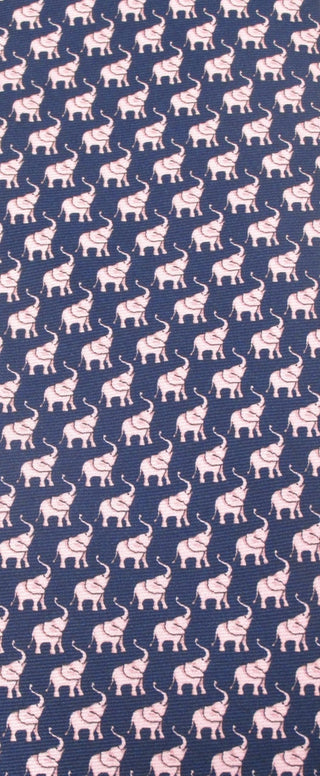 Elephant - Italian Printed Silk Navy Tie - Van Buck - BLOSSOM & MOON
