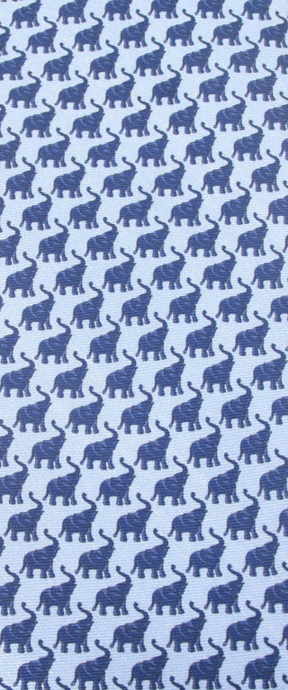 Elephant - Italian Silk Blue Tie - Van Buck - BLOSSOM & MOON
