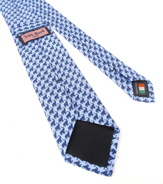 Elephant - Italian Silk Blue Tie - Van Buck - BLOSSOM & MOON