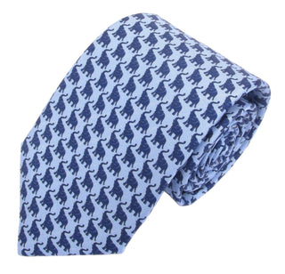 Elephant - Italian Silk Blue Tie - Van Buck - BLOSSOM & MOON