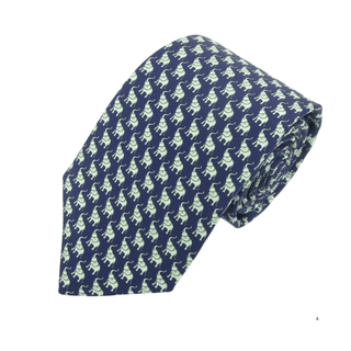 Elephant - Italian Silk Navy Tie - Van Buck - BLOSSOM & MOON