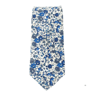 Emma & Georgina Blue Cotton Tie Made with Liberty Fabric - BLOSSOM & MOON