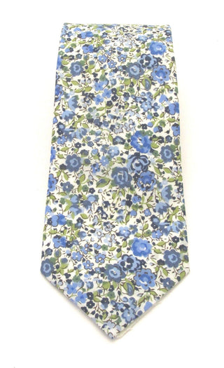 Emma & Georgina Green Cotton Tie Made with Liberty Fabric - BLOSSOM & MOON