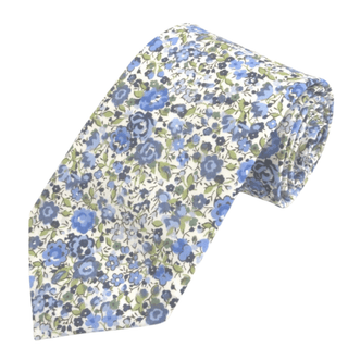 Emma & Georgina Green Cotton Tie Made with Liberty Fabric - BLOSSOM & MOON