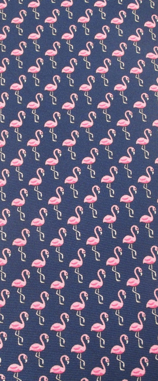 Flamingo - Italian Navy Silk Tie - Van Buck - BLOSSOM & MOON