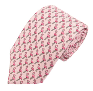 Flamingo - Italian Pink Silk Tie - Van Buck - BLOSSOM & MOON