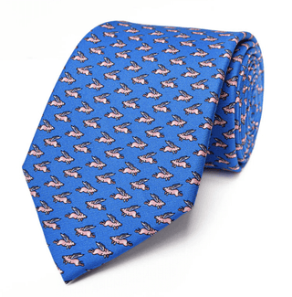Fox & Chave Bryn Parry Pigs Might Fly Silk Tie - BLOSSOM & MOON