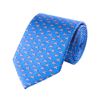Fox & Chave Bryn Parry Pigs Might Fly Silk Tie - BLOSSOM & MOON