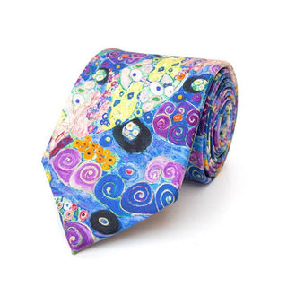 Fox & Chave Klimt Blue Virgin Silk Tie - BLOSSOM & MOON
