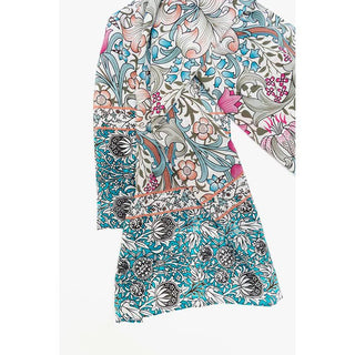 Fox & Chave Morris Golden Lily Pink Crêpe de Chine Silk Scarf - BLOSSOM & MOON