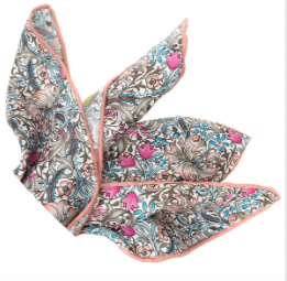 Fox & Chave William Morris Golden Lily Pink Silk Pocket Square - BLOSSOM & MOON