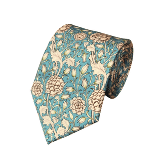 Fox & Chave William Morris Wild Tulip Silk Tie - BLOSSOM & MOON